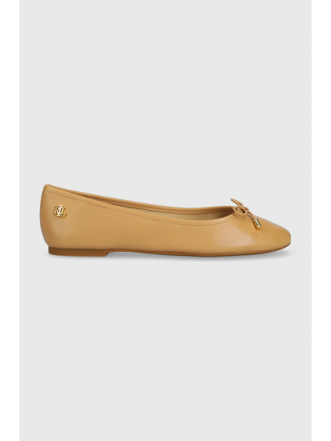 Kožené baleríny Lauren Ralph Lauren Jayna béžová barva 802824650015